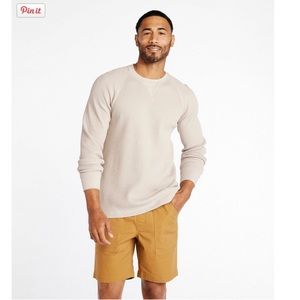 LL Bean Signature Waffle Crew NWOT Size L